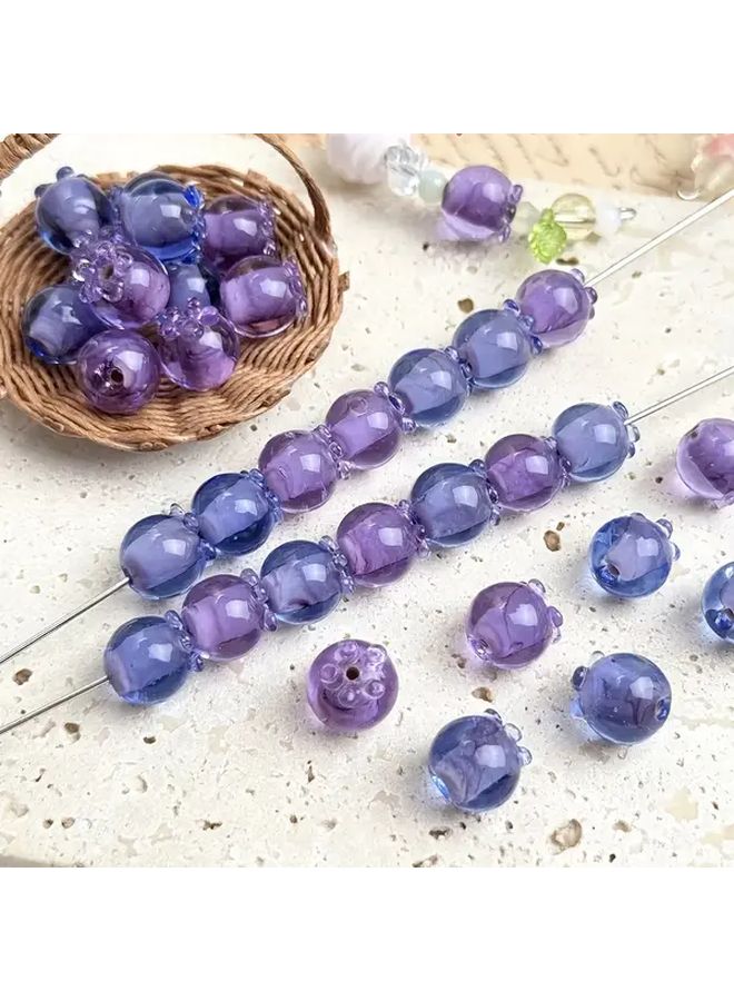 حبات زجاجية شفافة من التوت الأزرق 12 ملم للأزرق لصنع المجوهرات DIY والقلائد والأساور - Image 3
